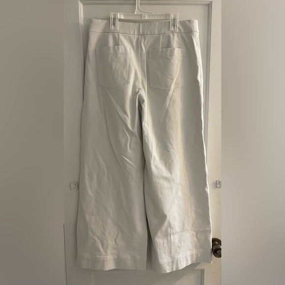 SPANX Cropped Wide Leg Classic White Pull-on Shaping Pants Large - Picture 2 of 4